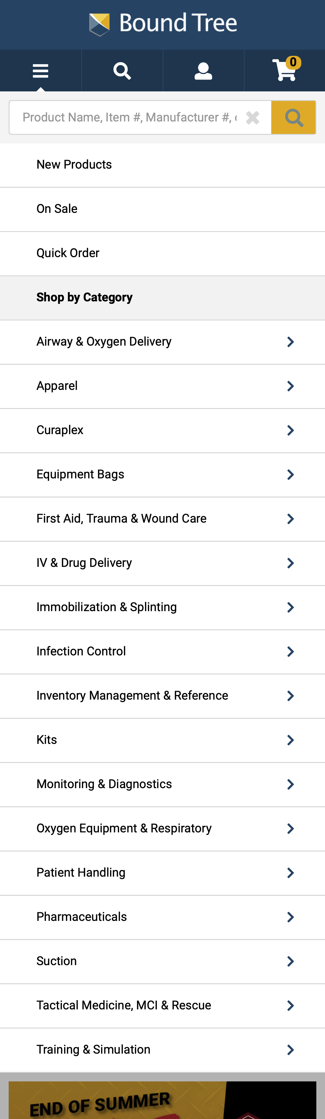 Bound Tree Medical’s Mobile Main Navigation 437 of 1234 Main Navigation Examples Baymard